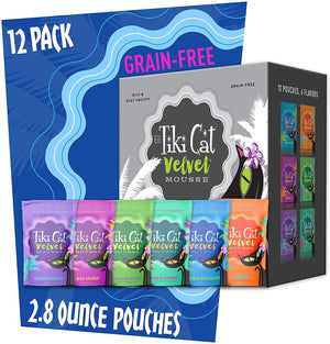 Tiki Cat Velvet Cat food, Mousse Grain Free for Adult Cats & Kittens