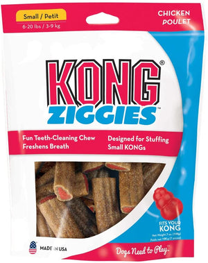 NEW KONG Ziggies, Teeth Cleaning Dog Treats, Chicken Flavor, Small