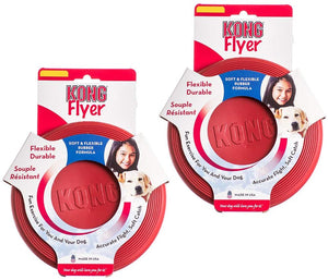 Kong Rubber Flyer,Large 2 Pack, Red