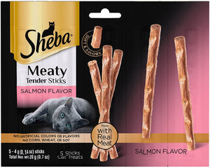6 Bags of Sheba Meaty Tender Sticks Salmon Flavor Cat Treats